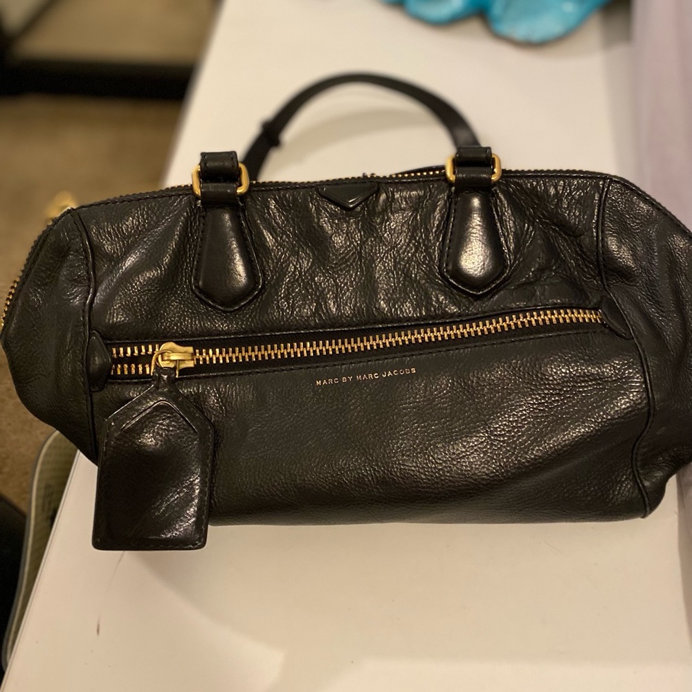 Marc Jacobs, black leather bag. Buy one get one free, see description